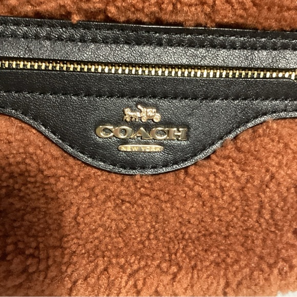 SOLD………..Coach Black Leather Mini Backpack with Brown Shearling EUC - Picture 6 of 15